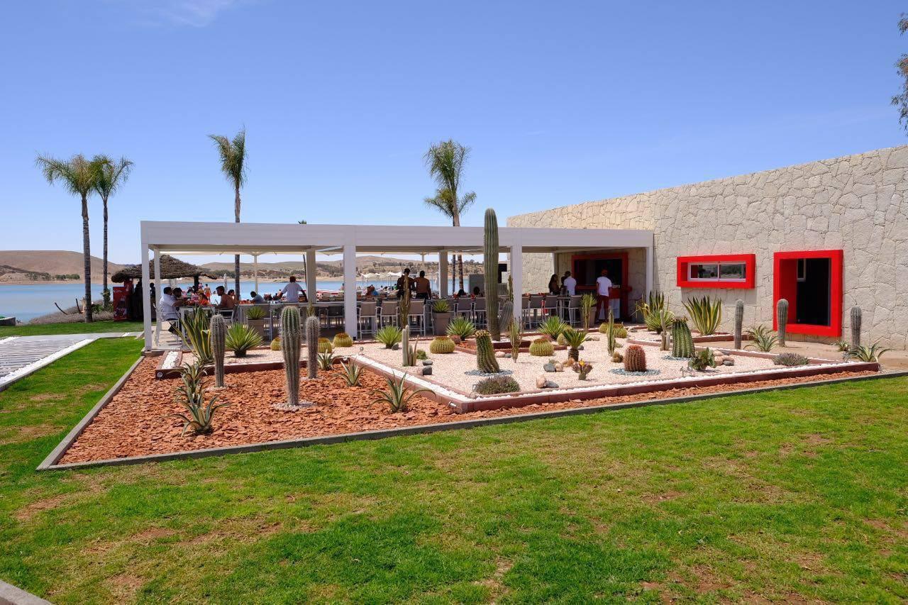 La terrasse du restaurant et son jardin de cactus